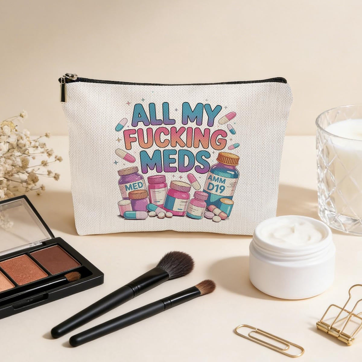 Multicolor Nurse Med Pouch Makeup Bag Travel Toiletry Organizer