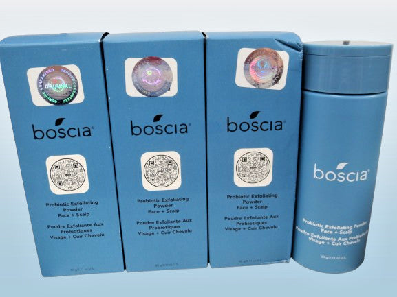 BOSCIA PROBIOTIC EXFOLIATING POWDER FACE + SCALP 2.11 OZ BOXED LOT OF