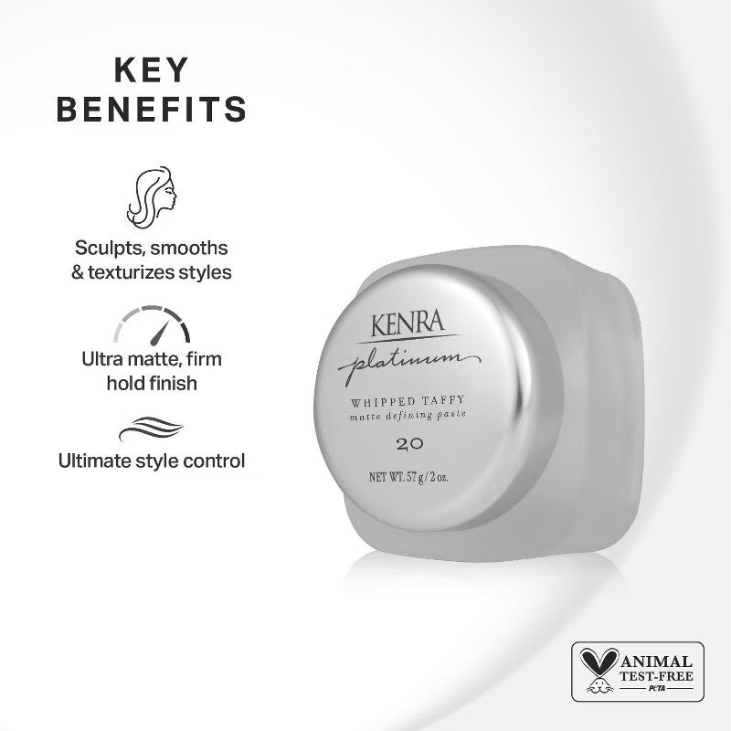 Kenra Platinum Whipped Taffy 20 Matte Defining Paste 2 oz - Hair Styling Product
