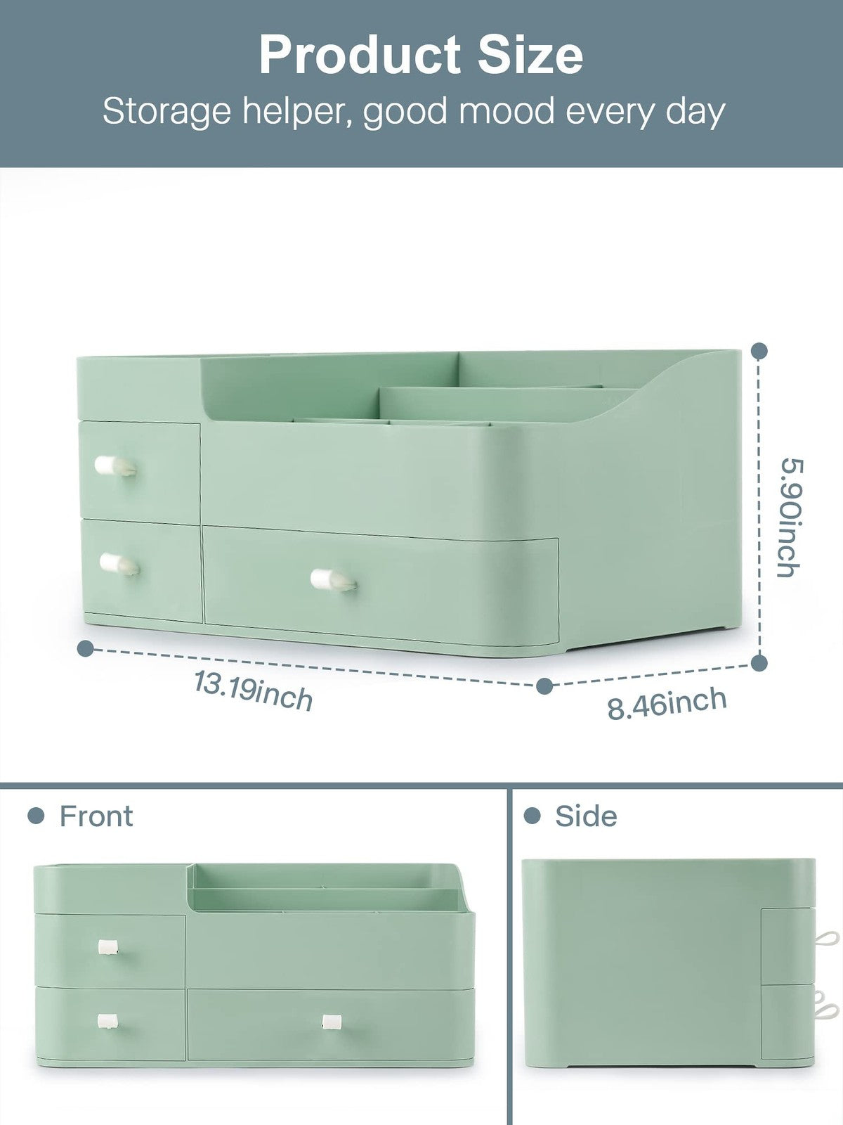 Makeup Organizer with Drawers — Large Capacity Vanity & Bathroom countertop
