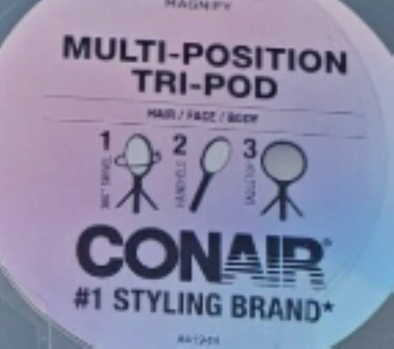 Conair Multi-Position & Tripod Mirror Set 1X & 5X Magnification - Black