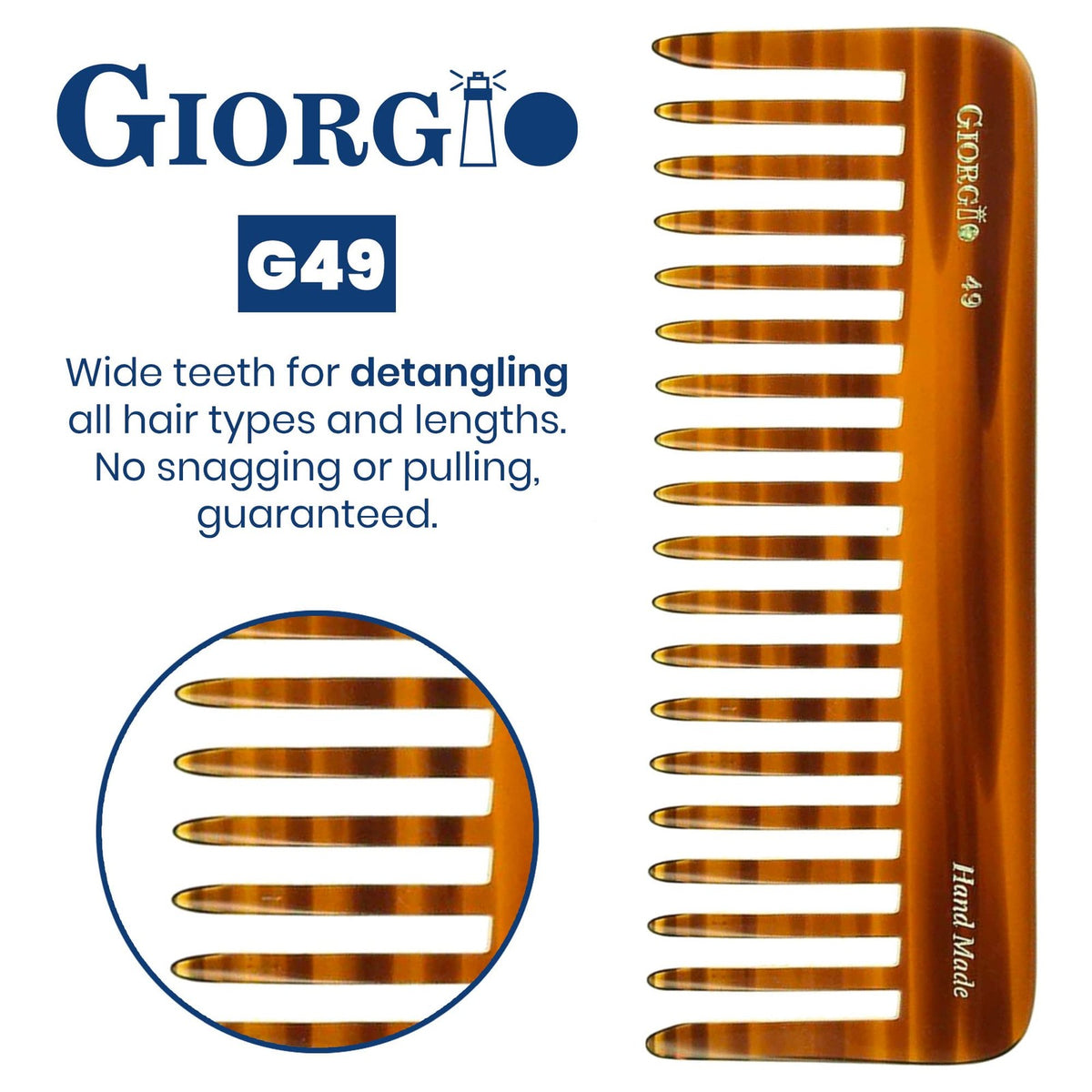 Large Wide-Tooth Detangling Comb for Thick Curly Wavy Hair - Pain-Free Hair & Beard Styler