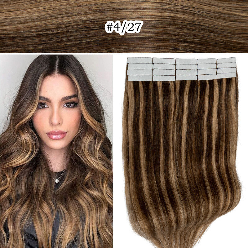 Indian Remy Tape-In Human Hair Extensions Full Head - Straight 200G