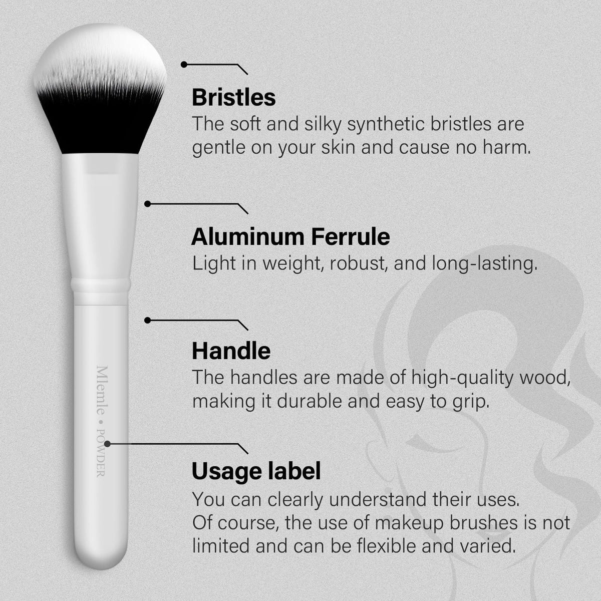 Professional Makeup Brush Set 25 Pcs with Blending Sponges - White