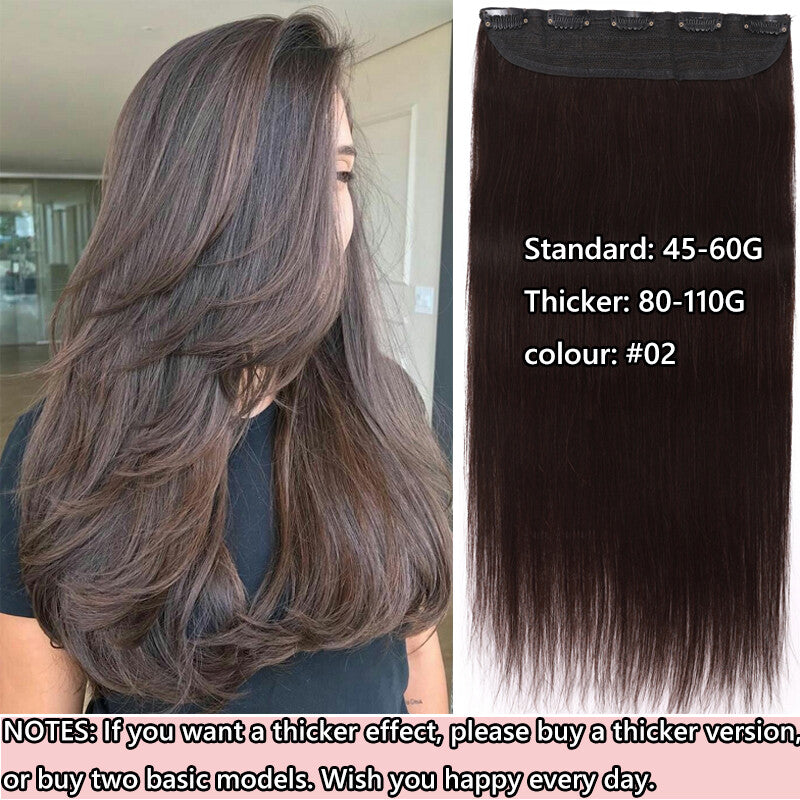 Invisible Clip-In Hair Extensions 100% Remy Human Hair - Full Head 16 Inches