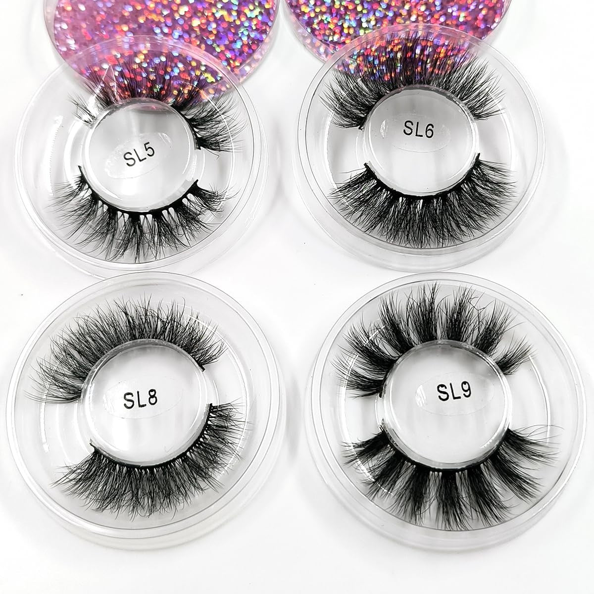 False Eyelashes Pack of 30 Natural Look Reusable Faux Mink Style Purple