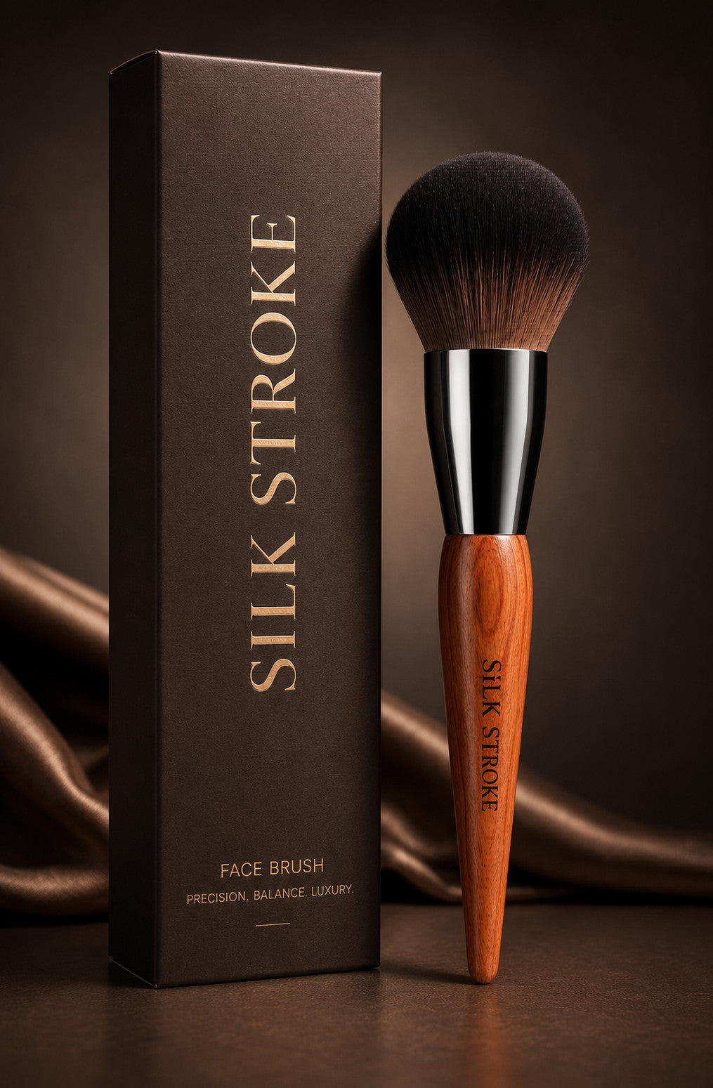 Luxury Face Powder Brush - Ultra Soft Dense Makeup Brush for Setting & Blending