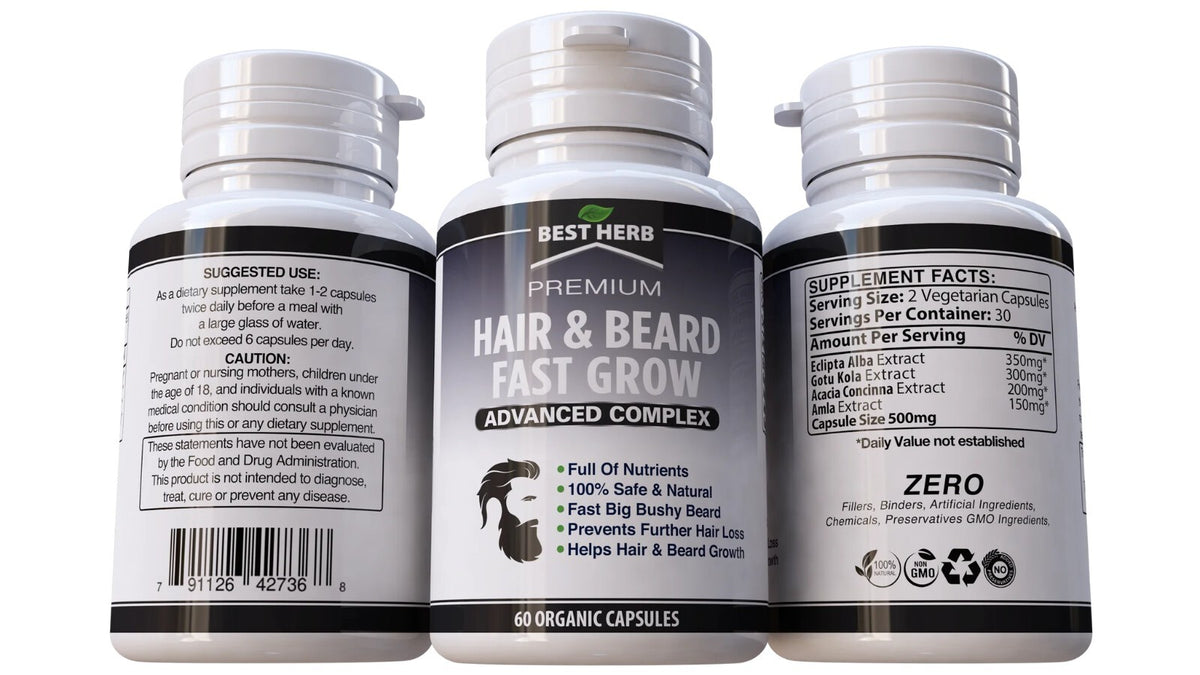 Beard & Hair Growth Supplement - 60 Capsules