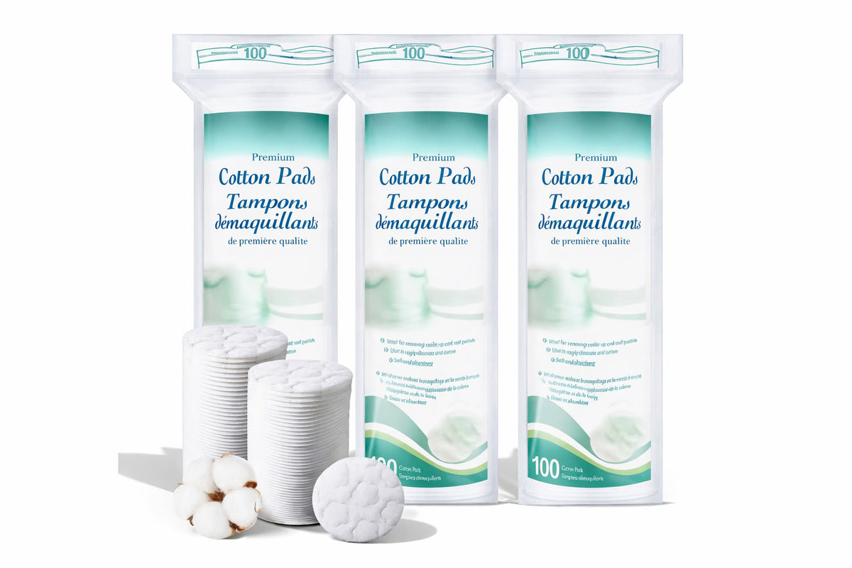 Premium Cotton Rounds for Face - 300 Count, 2.36 Inch Diameter, Hypoallergenic & Biodegradable