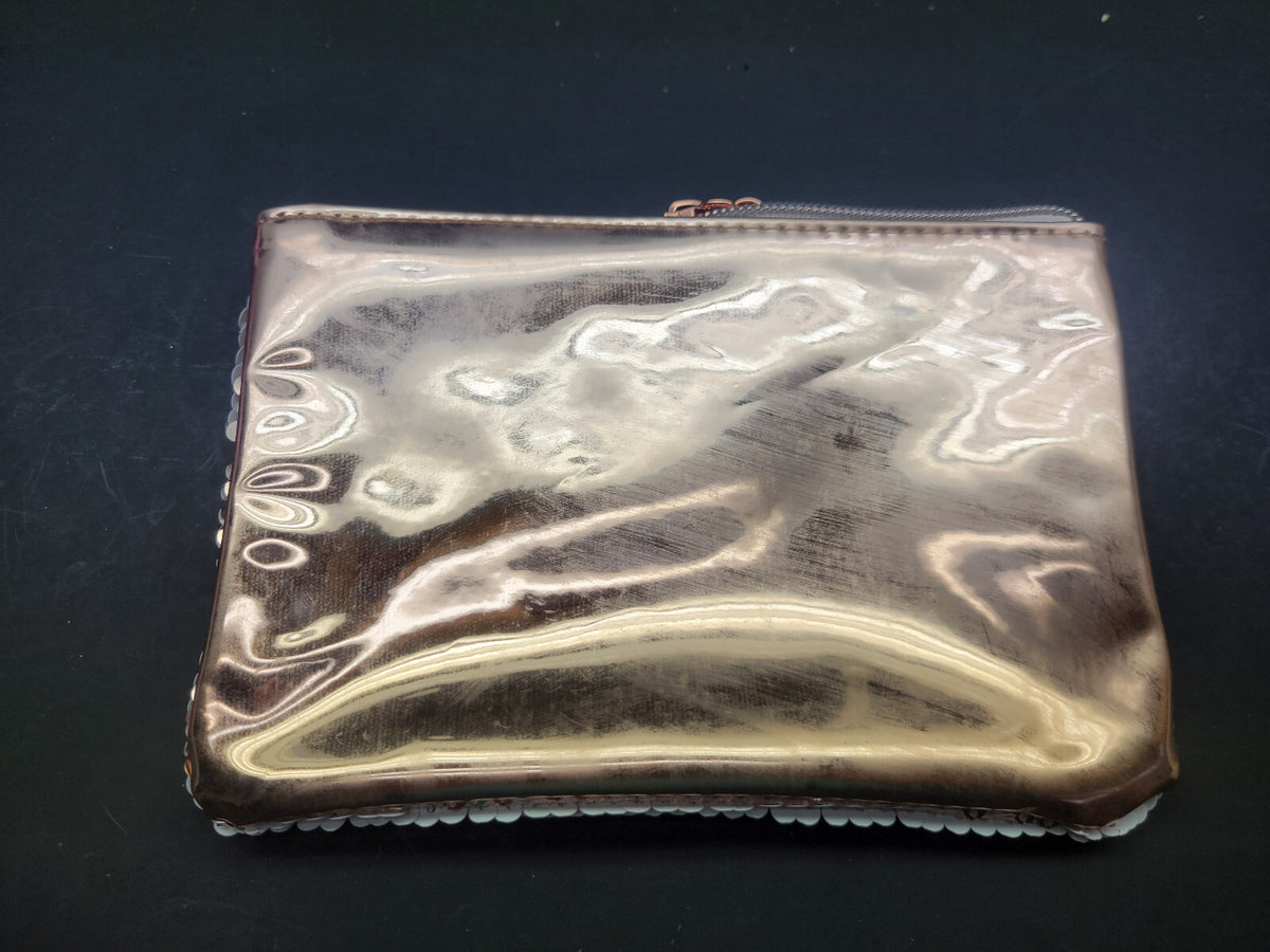3 Pack Reversible Sequin Makeup Pouches Travel Bag Rose Gold & White
