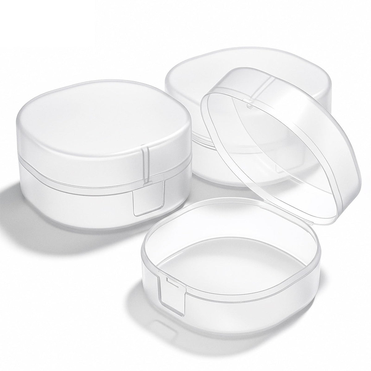 3 Pack Travel Cosmetic Cotton Pad Holder Reusable Plastic Containers