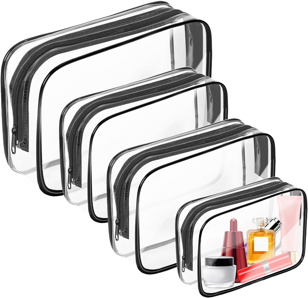 Clear Travel Makeup Bag TSA Approved Waterproof PVC Organizer