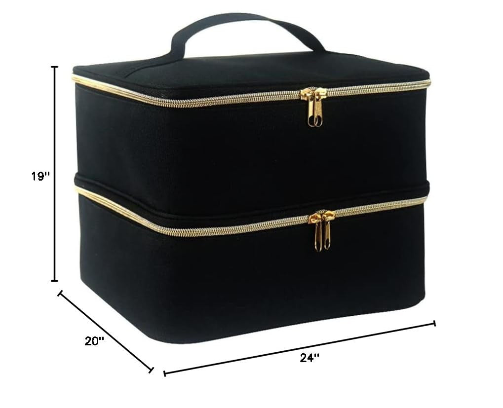 Double-Layer Nail Polish Carrying Case with Storage for 30 Bottles