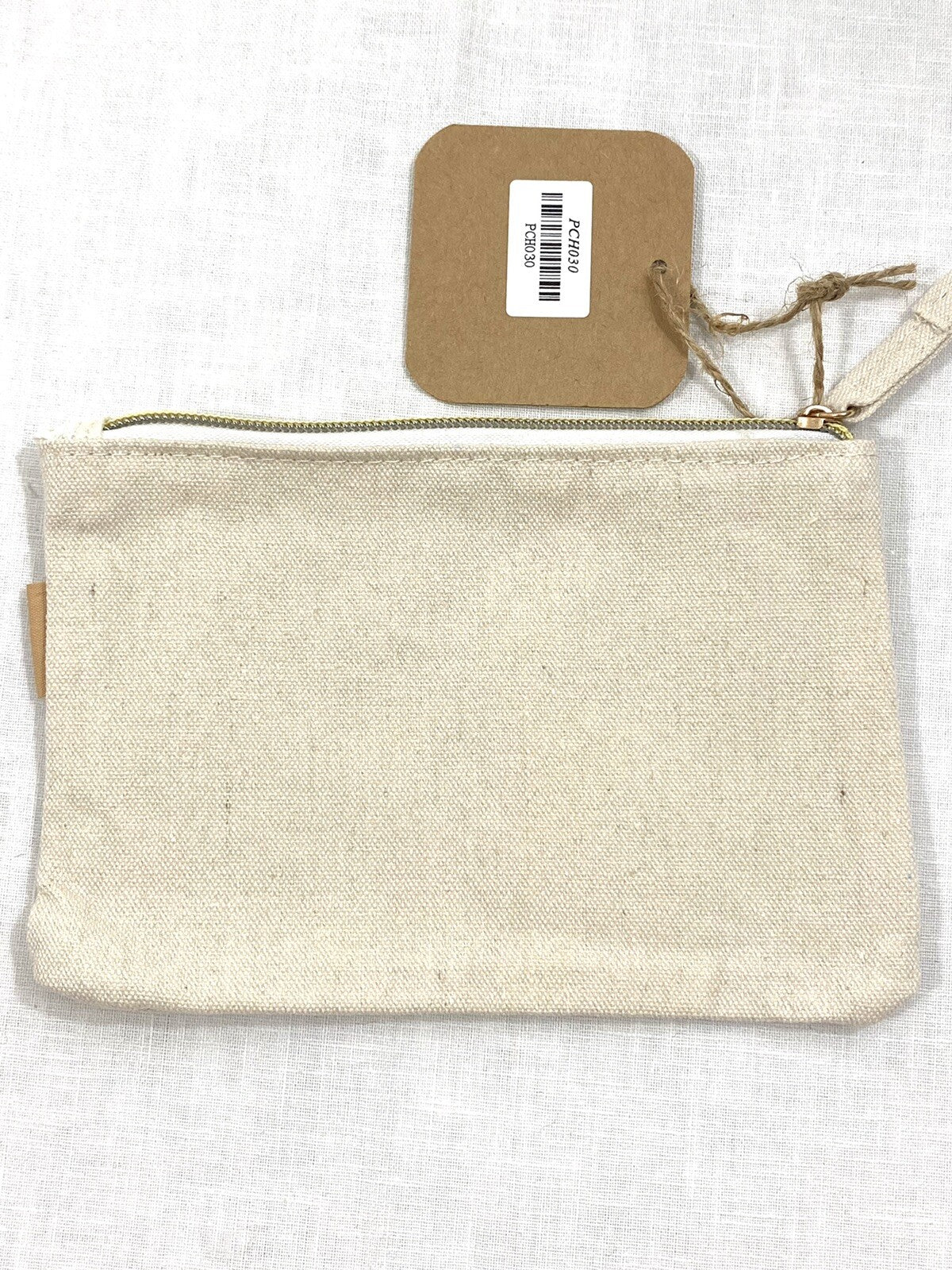 Summer Time Cosmetic Bag - Travel Makeup Pouch with Zip Closure, White