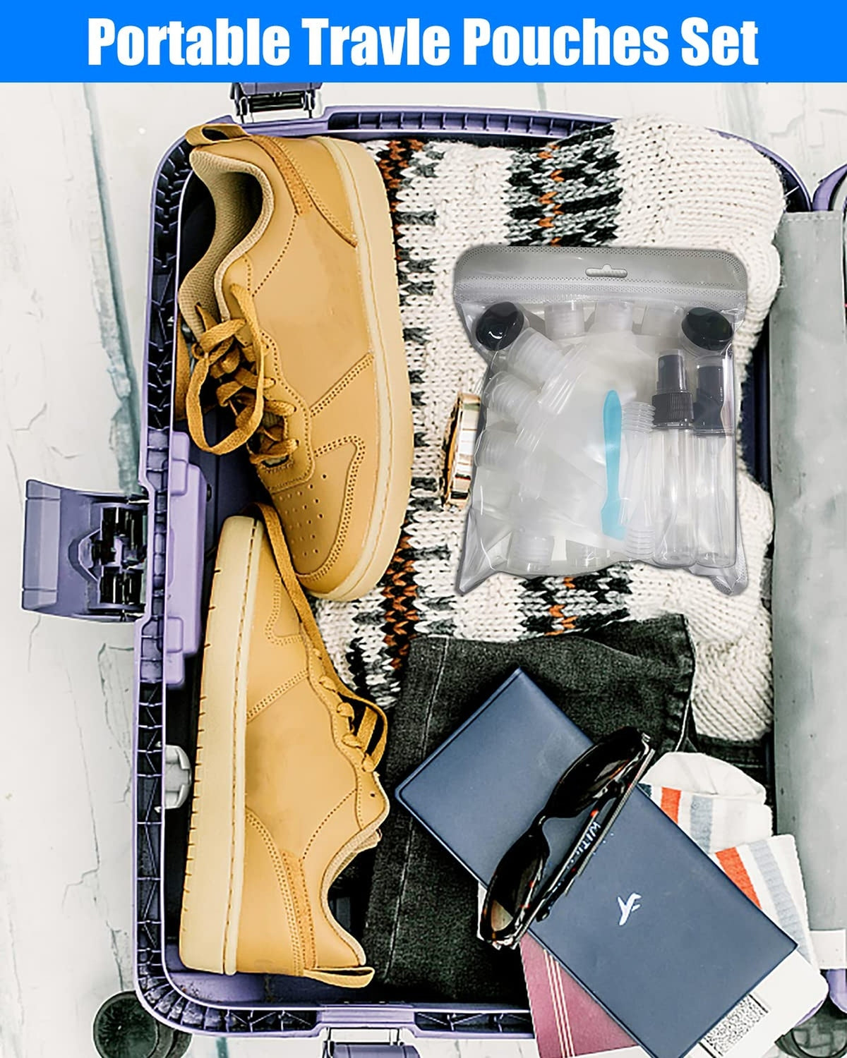 17 Pack TSA-Approved Travel Toiletry Bags Leak-Proof Refillable Containers
