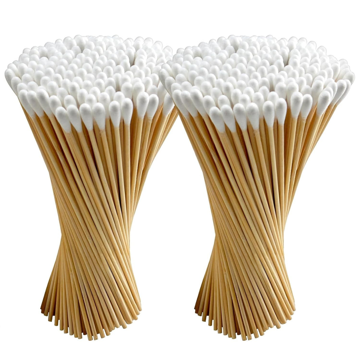 Long Cotton Swabs with Bamboo Sticks - 200PCS, Lint-Free Cleaning Tools