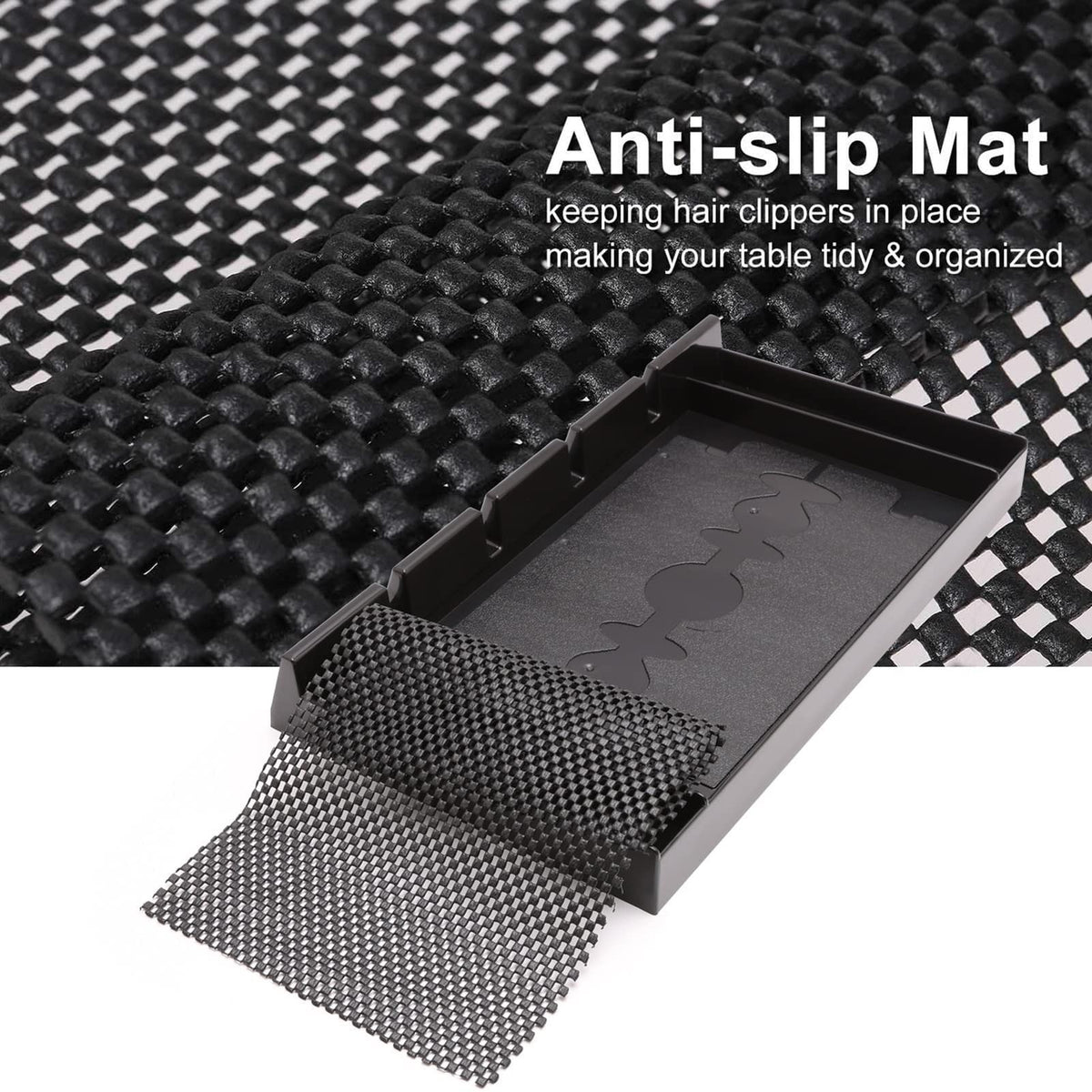 Barber Clipper Organizer Tray with Non-Slip Foam for Hair Trimmers & Tools