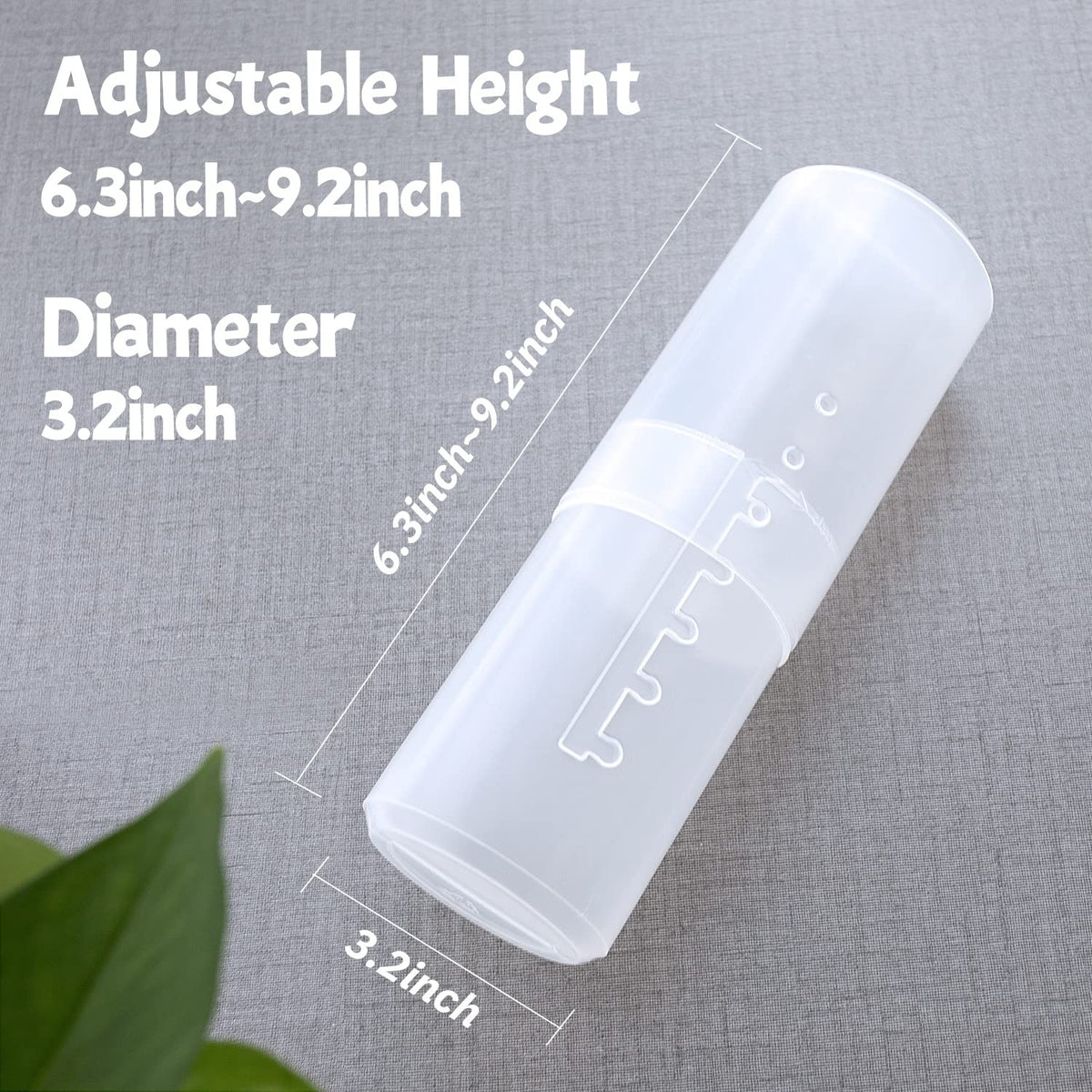 2 Pack Transparent Plastic Makeup Brush Holder Dual Use Adjustable Height
