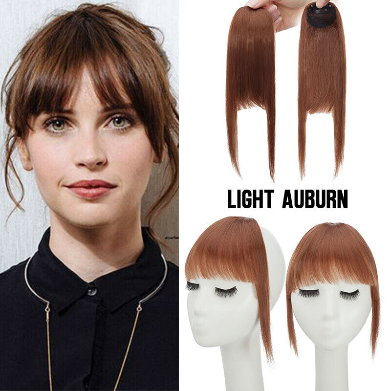 Clip-In Thin Neat Bangs Hairpiece for Front Fringe Hair Extensions