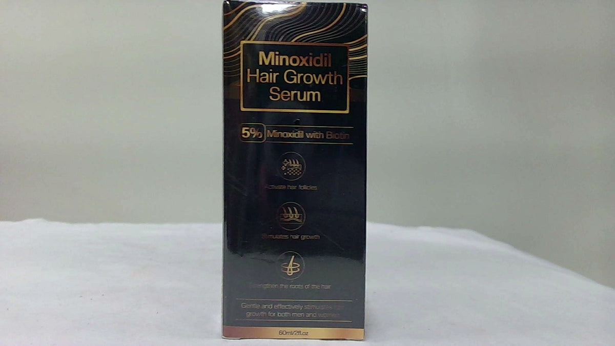 5% Minoxidil Hair Growth Serum, (2 PACK) Natural Biotin Oil For Men