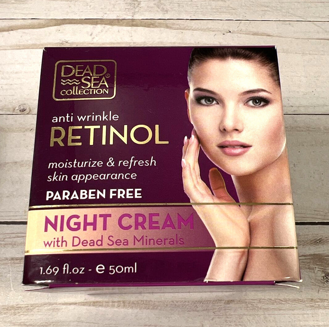 Retinol Night Cream for Wrinkle Reduction - Dead Sea Collection 1.69oz Each (2 Pack)