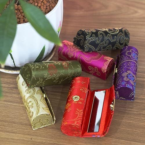 12 Pack Floral Lipstick Cases with Mirrors Travel Makeup Organizer