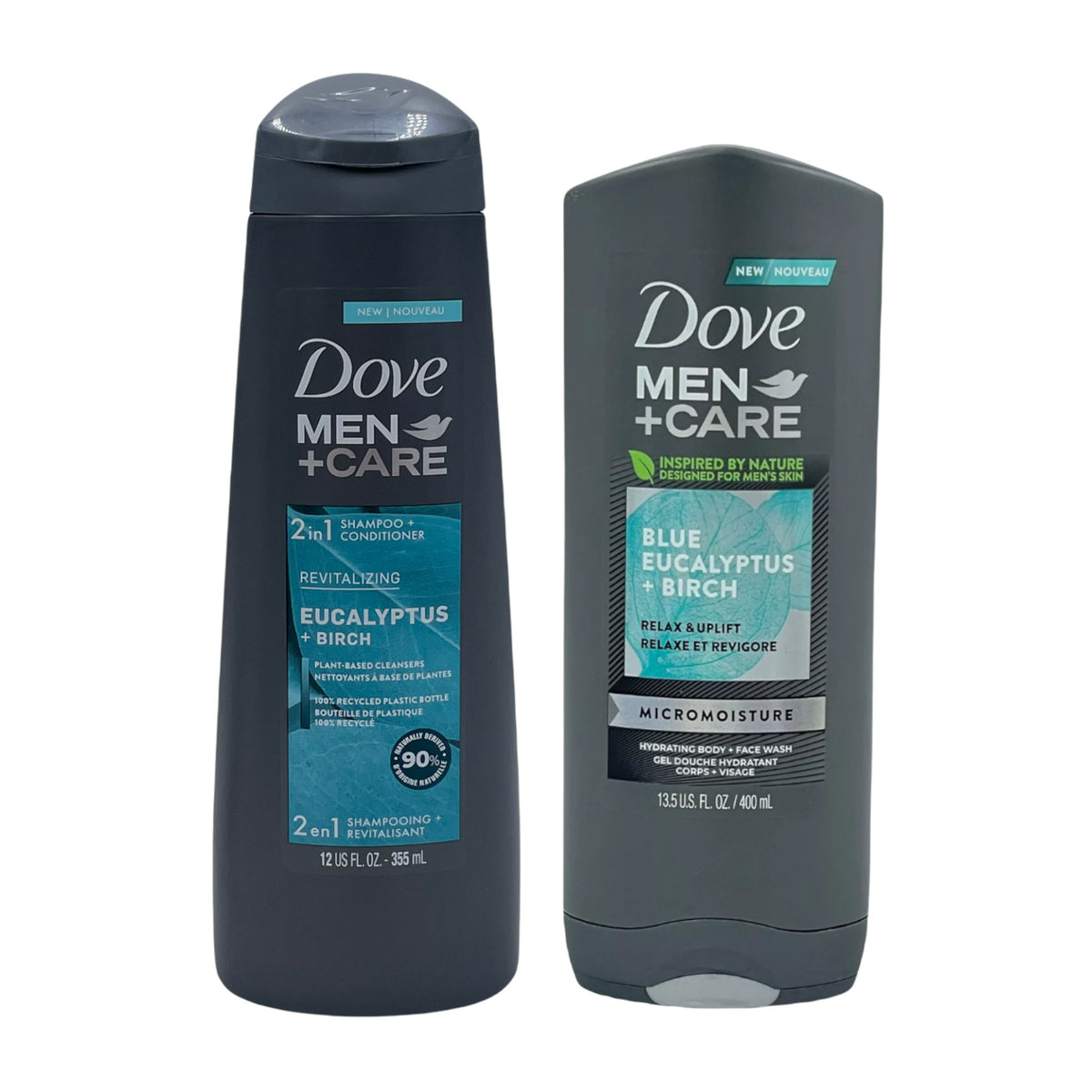 Dove Men Blue Eucalyptus + Birch 2-in-1 Shampoo Conditioner & Body