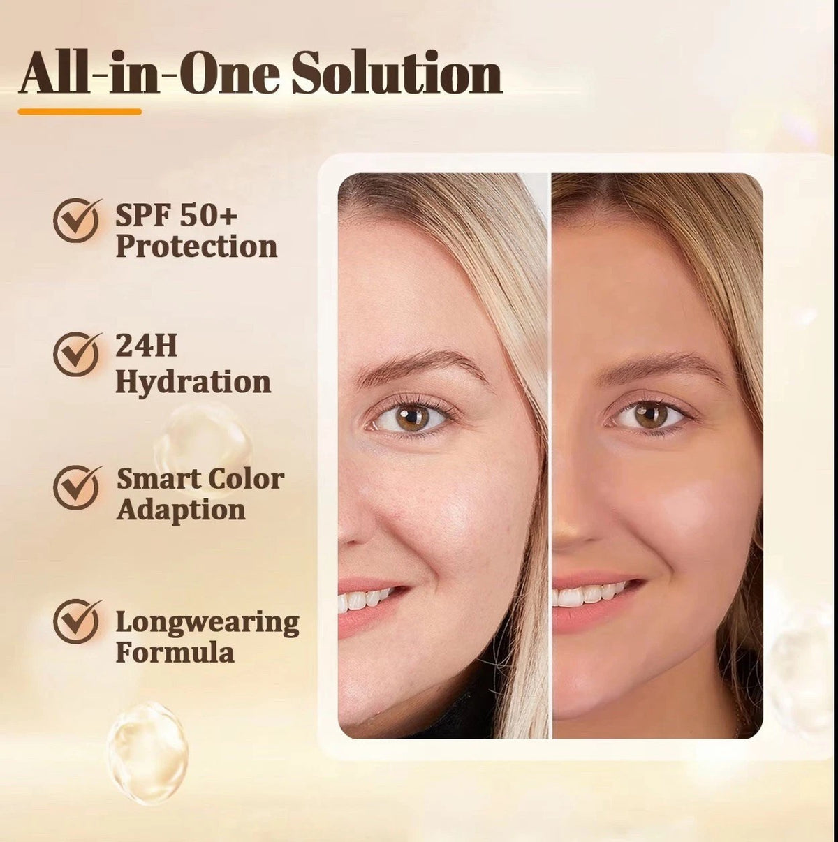 4-in-1 Biomimic Foundation SPF 50 Light Spectrum Liquid with Moisturizer & Sun Protection