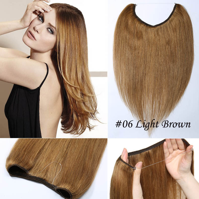 Remy Human Hair Extensions Headband Weft - Invisible Wire In Hairpiece