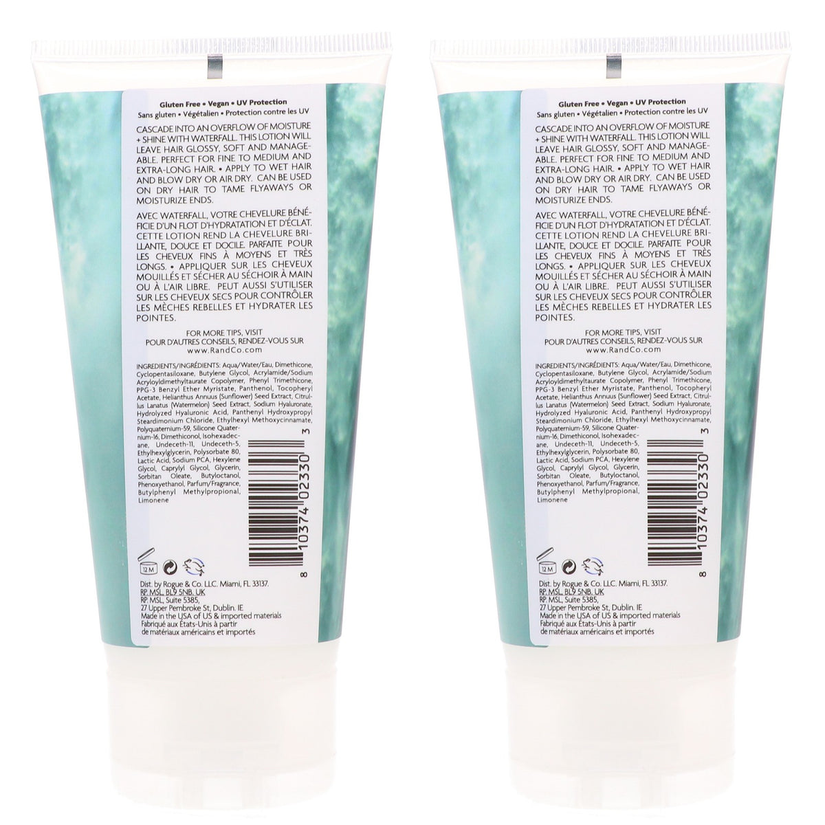 Waterfall Moisture and Shine Hair Lotion 5 oz 2 Pack - Soft, Glossy Finish