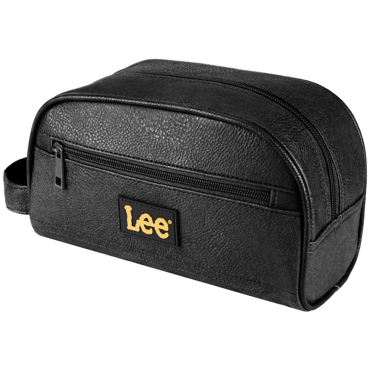 Men's Water-Resistant PU Leather Toiletry Bag Travel Organizer Dopp Kit
