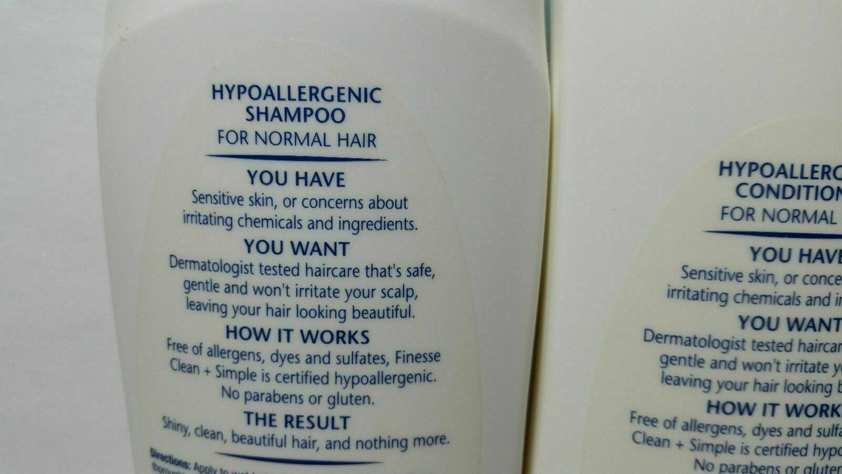 Finesse Clean + Simple Hypoallergenic Shampoo & Conditioner Set for Normal Hair