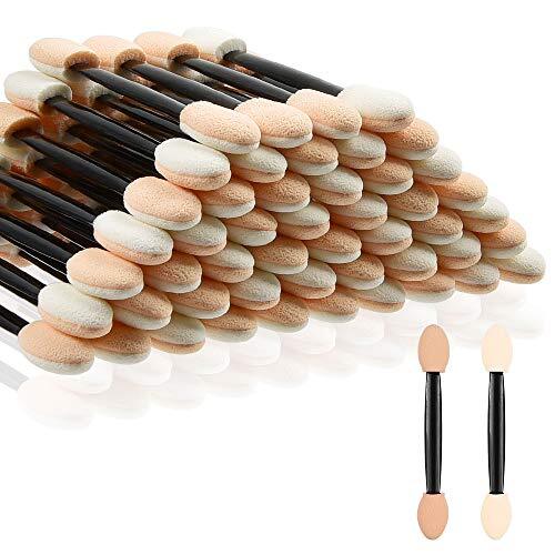Disposable Eyeshadow Applicators 50 Pack Foam Makeup Brushes Dual Sided