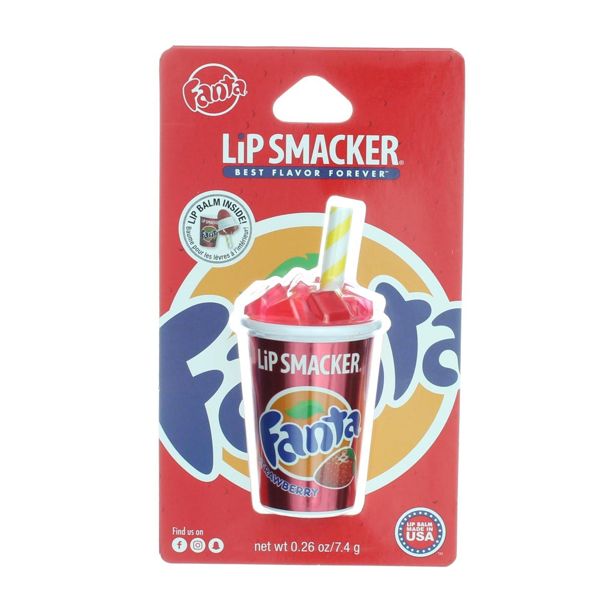Lip Smacker Fanta Strawberry Cup Lip Balm 0.26 oz Hydrating Lip Care