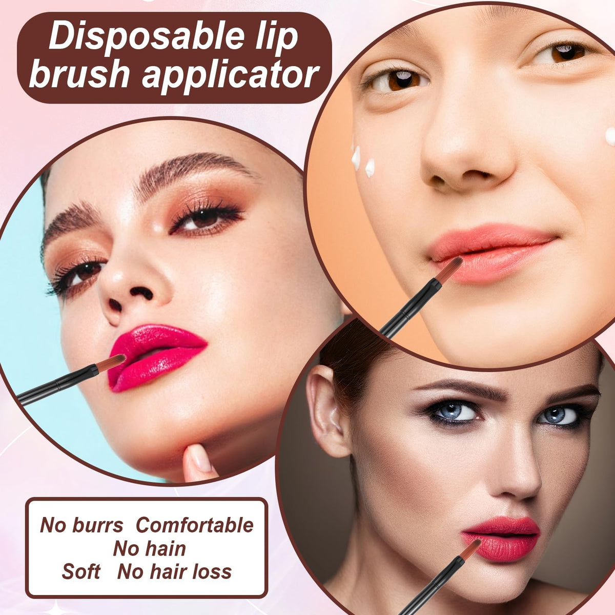 Disposable Lip Brushes Pack of 120 - Makeup Applicator for Lips & Cosmetics