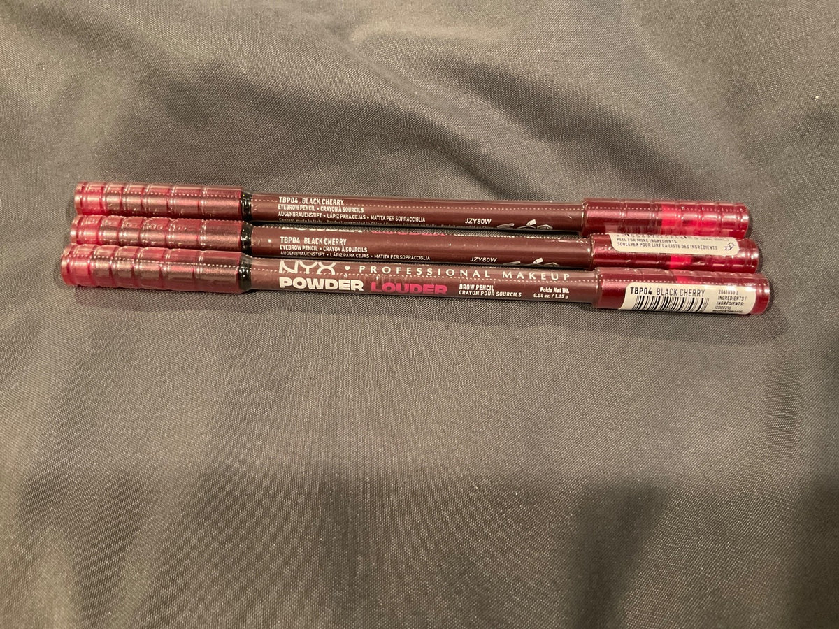 NYX Powder Louder Eyebrow Pencil TBP04 Black Cherry Set - 3 Pencils