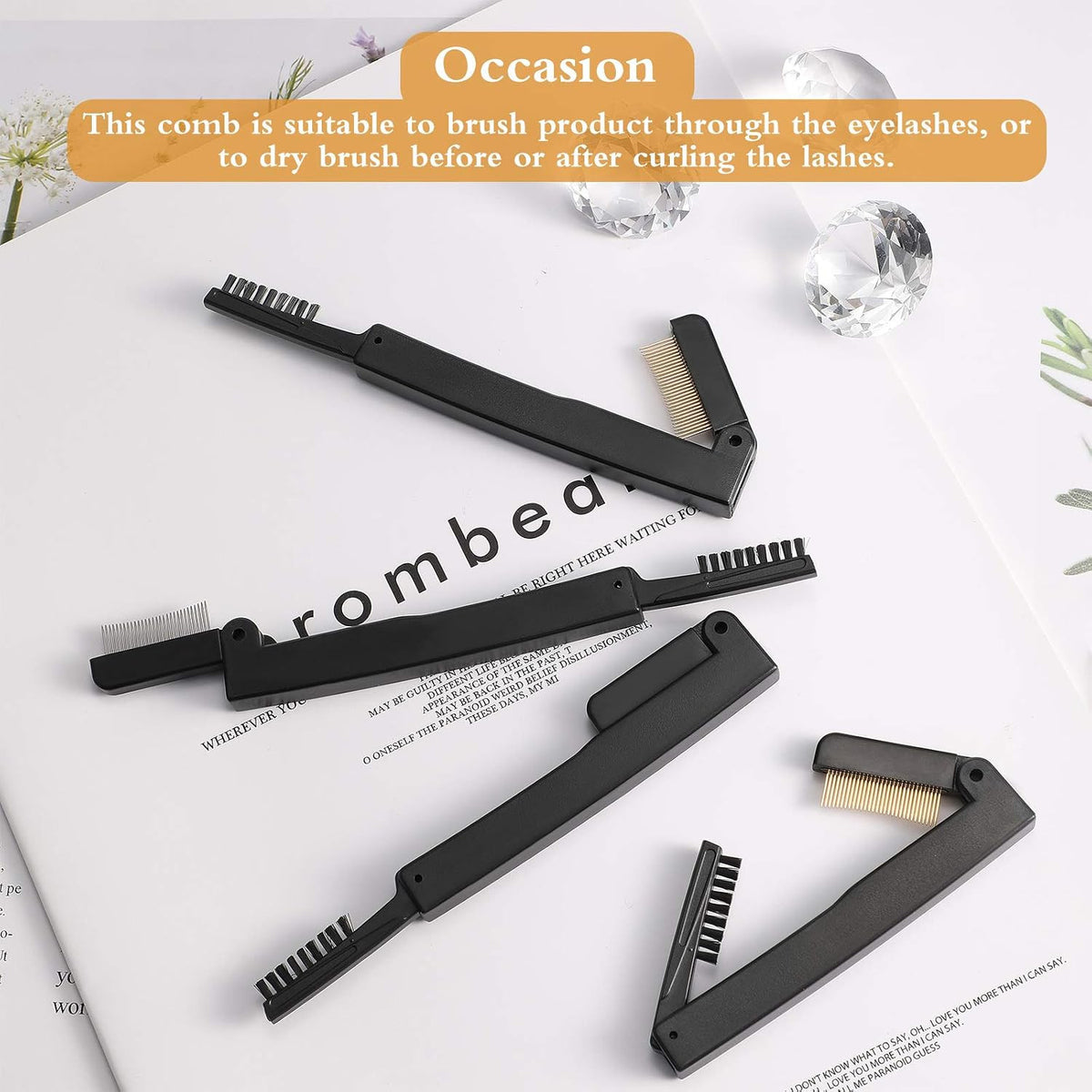 2PCS Folding Eyelash Comb & Eyebrow Separator Makeup Tool for Women