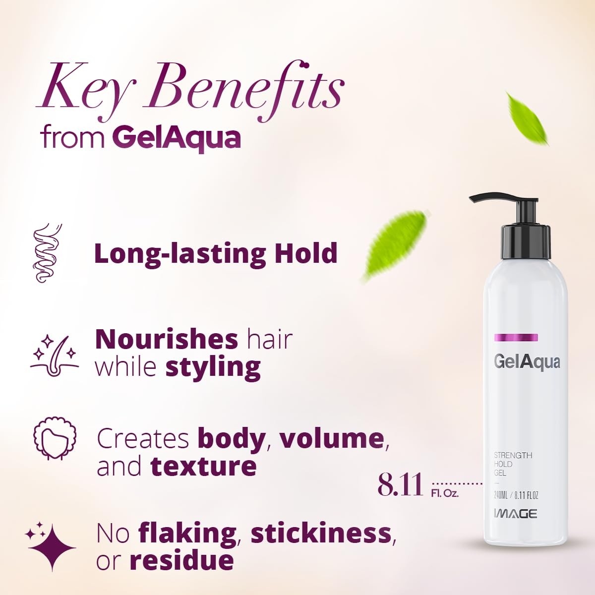 Hydrating Hair Gel with Medium Hold and Shine - 8.11 Fl Oz