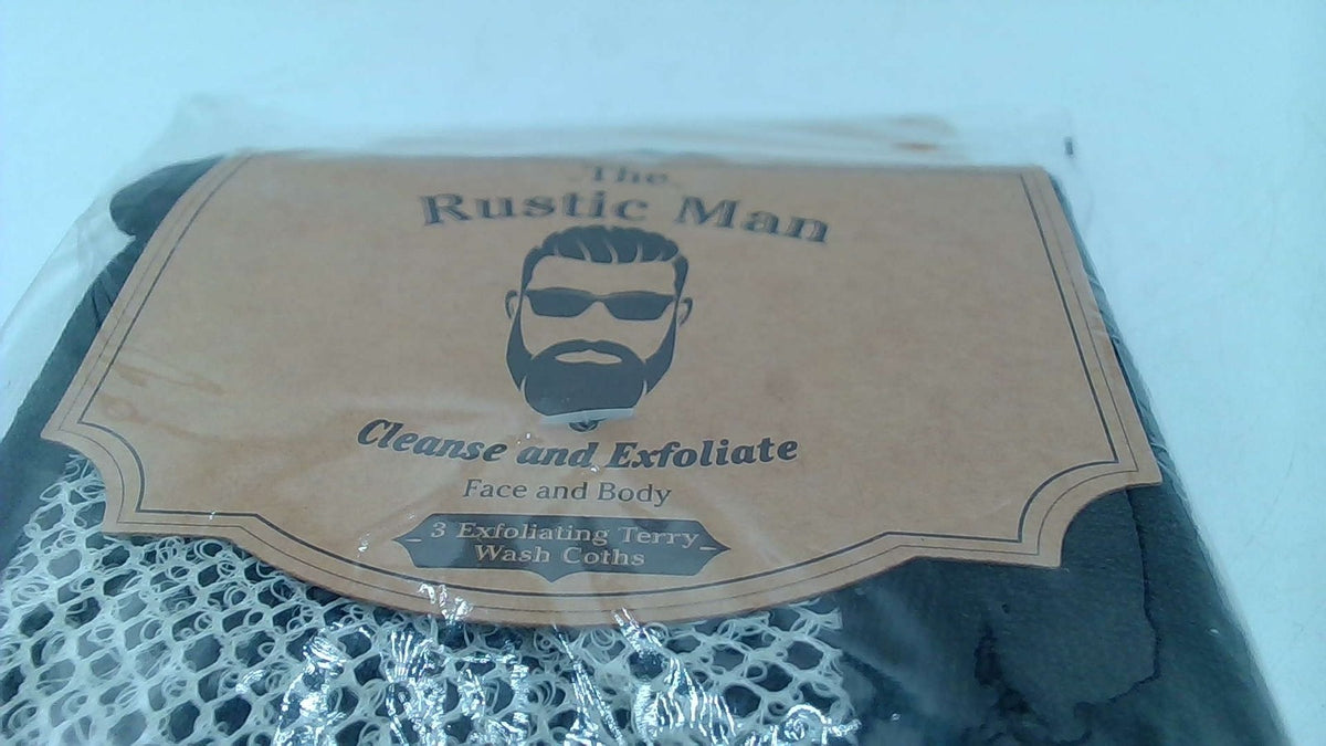 Dual-Sided Black Terry Wash Cloths for Face and Body - Exfoliating & Cleansing