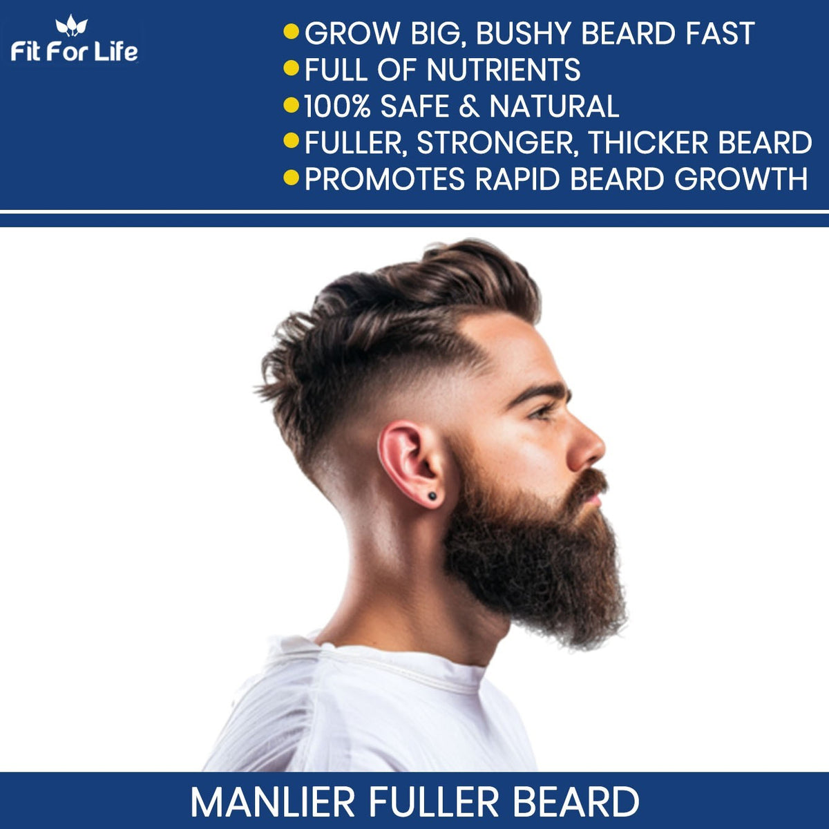 Beard Growth Supplement - 60 Capsules for Fuller Thicker Facial Hair