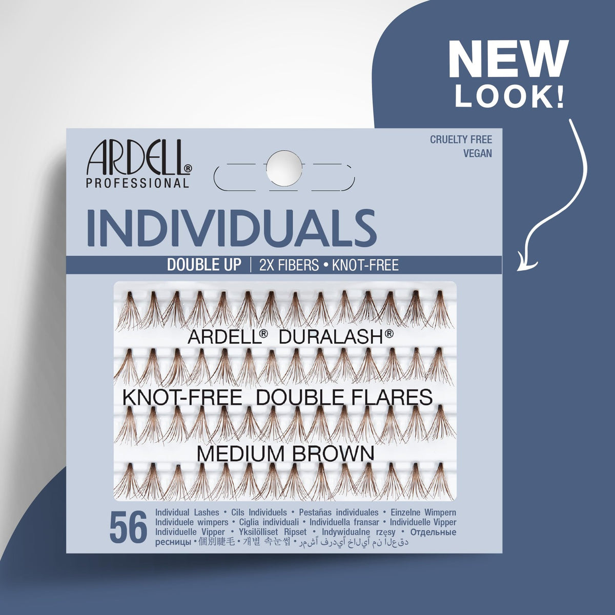 Knot-Free Medium Brown Lash Extensions for Natural Look - Ardell Double Up Individuals