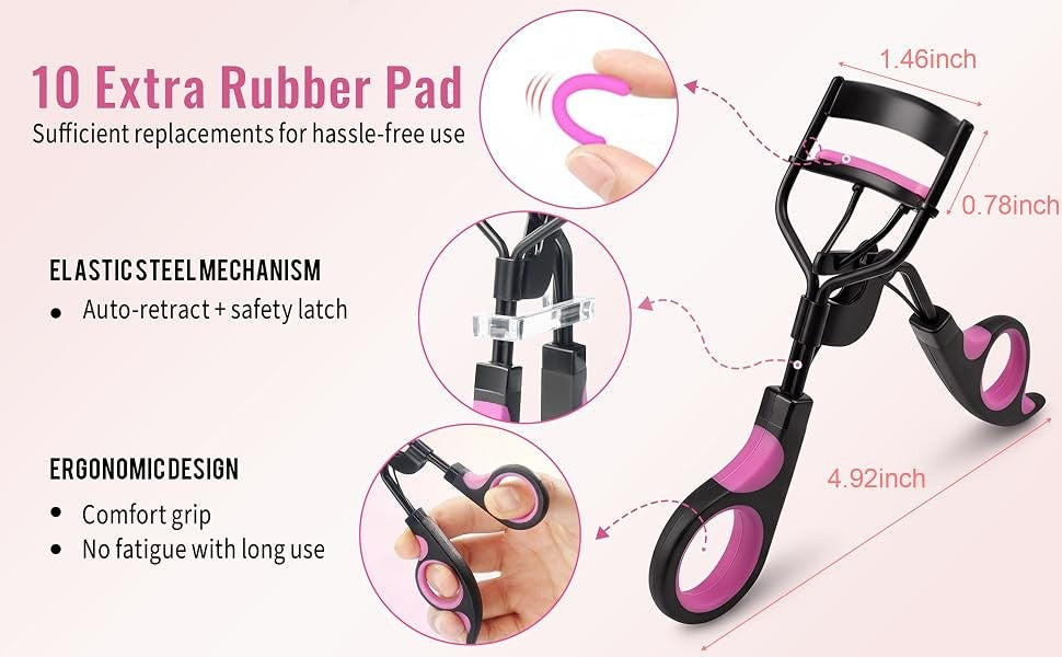 Multi-Function Eyelash & Eyebrow Kit with Curler Comb Tweezers & Brushes