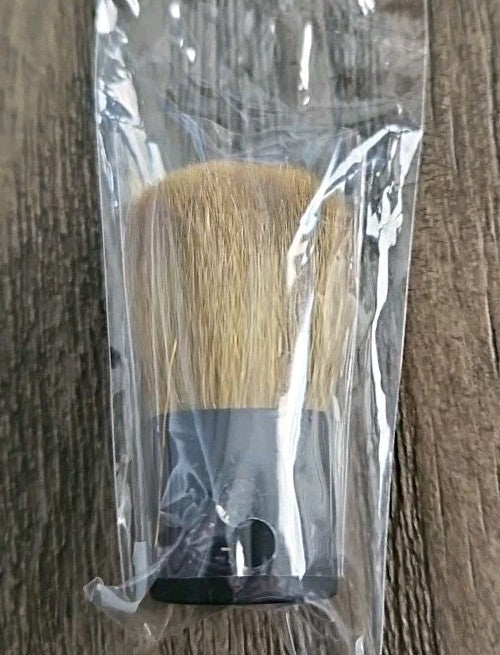 Tiny Makeup Brush - Small Kabuki Brush for Face & Powder - Black Handle