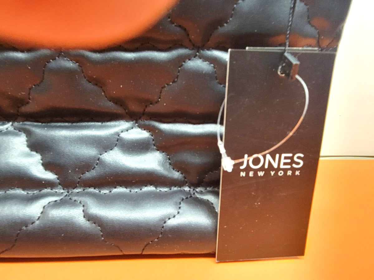 Jones New York Large Black Cosmetic Bag – Quilted Toiletry Case NWT