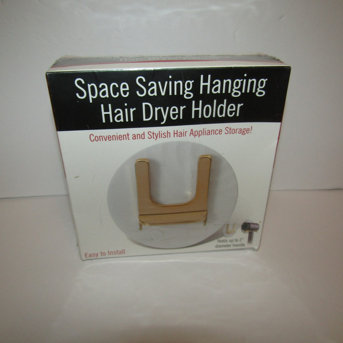 Space Saving Foldable Hair Dryer Holder Wall Mount Organizer
