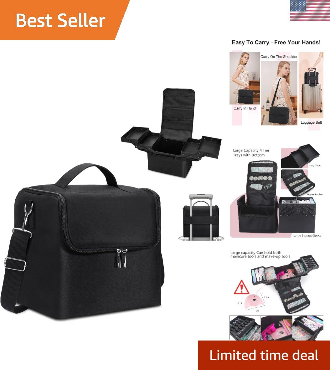 Waterproof Makeup Bag with Adjustable Dividers for Travel & Organization