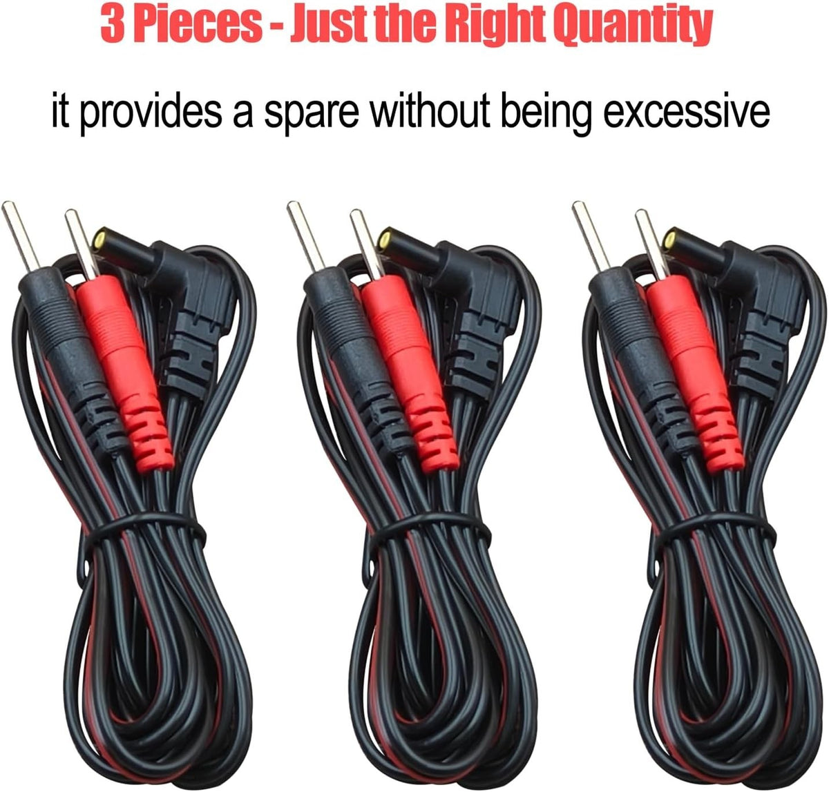 TENS Unit Lead Wires 3-Pack - 2mm Pin Connector
