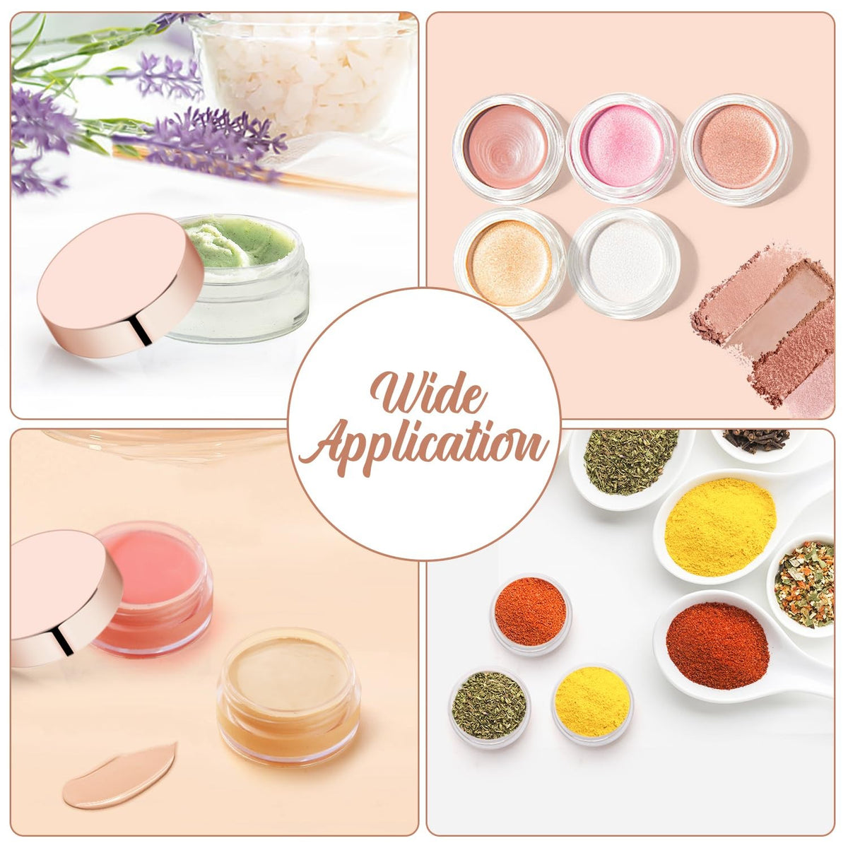 Transparent Plastic Cosmetic Jars with Rose Gold Cap - 30 Pack, 5ml Refillable Containers for Lip Balm, Cream, Makeup
