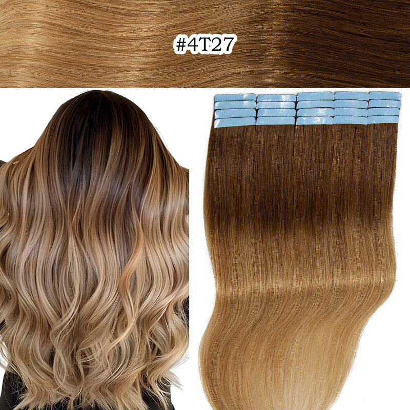 Indian Remy Tape-In Human Hair Extensions Full Head - Straight 200G
