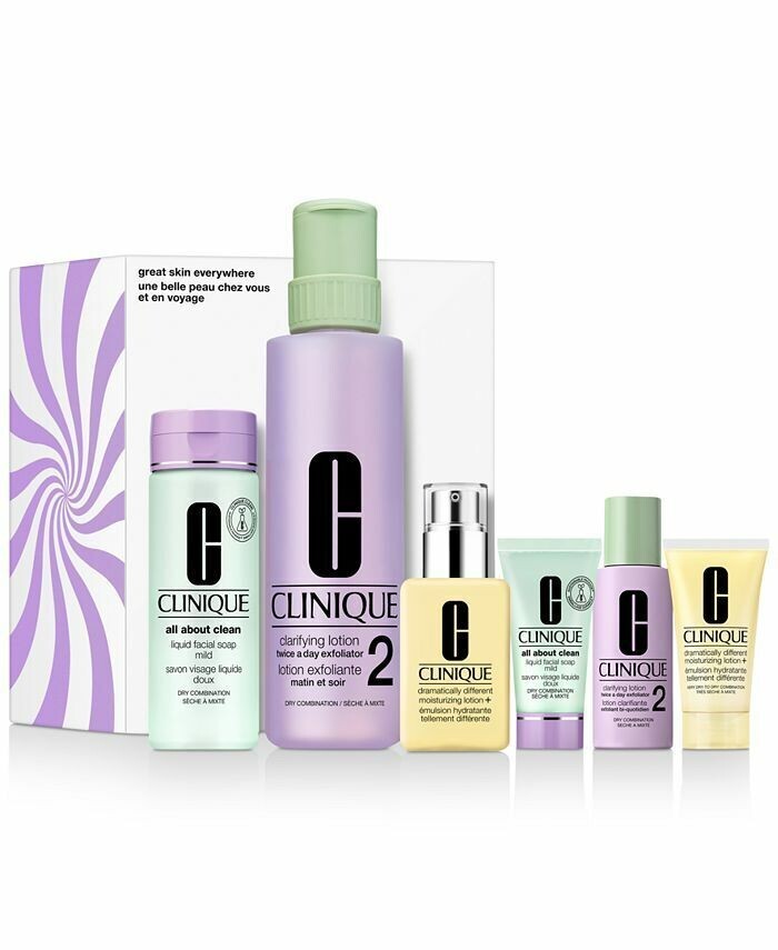 Clinique Skincare Gift Set for Dry Skin - All-in-One 6-Piece Hydrating Kit